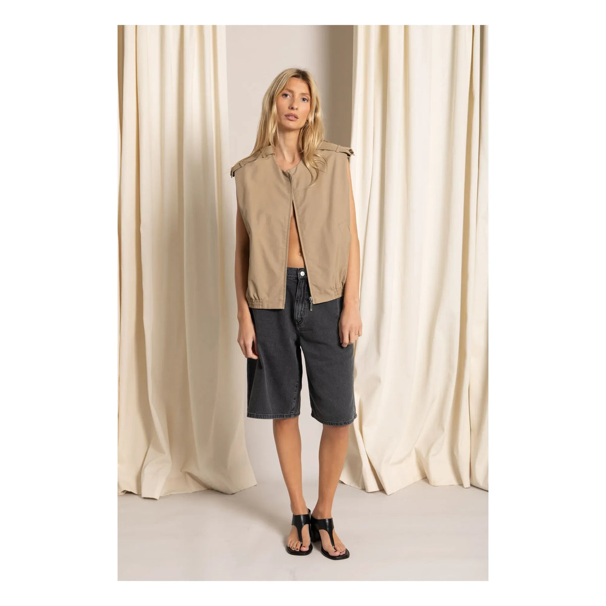 Smallable Woman - Paola Denim Bermuda Şort | Denim gri
