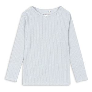 Konges Sløjd - Minnie Pointelle Bio-Baumwoll-T-Shirt | Hellblau