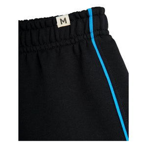 Mini Rodini - Pantalón corto de chándal de algodón orgánico con ribete en contraste | Negro