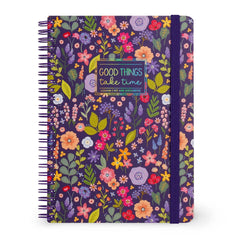 Legami - A5 Lined Notebook with Illustrated Hard Cover - Flowers - Jotter - Spiral-Bound
