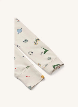 Liewood - Wilhelm Organic Cotton Animal Pattern Pajamas | Sand