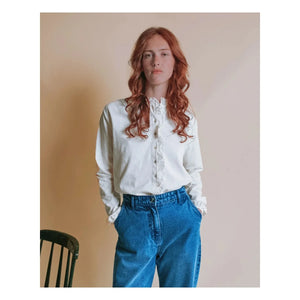 Emile et Ida - Esha İki Malzemeli Tişört | Ekru