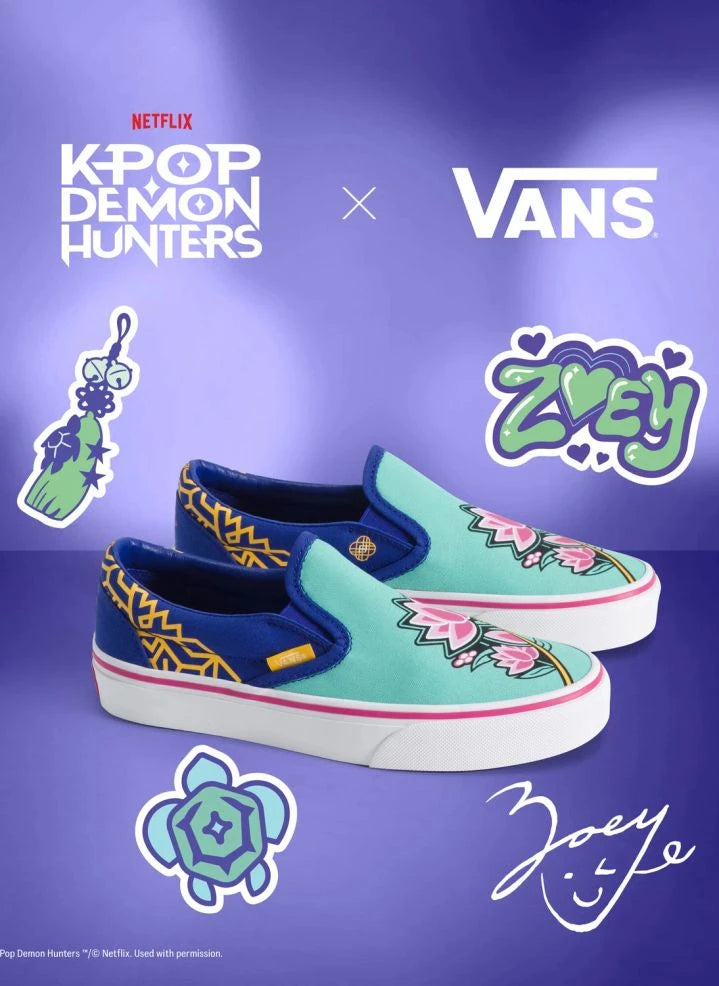 Vans - Slip-On Kpop Demon Hunters Zoey Sneakers | أزرق
