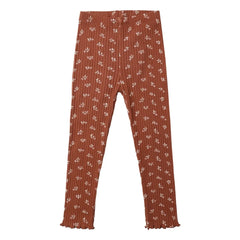 Rylee + Cru - Leggings mit Blumenmuster und Rippen | Ziegelrot