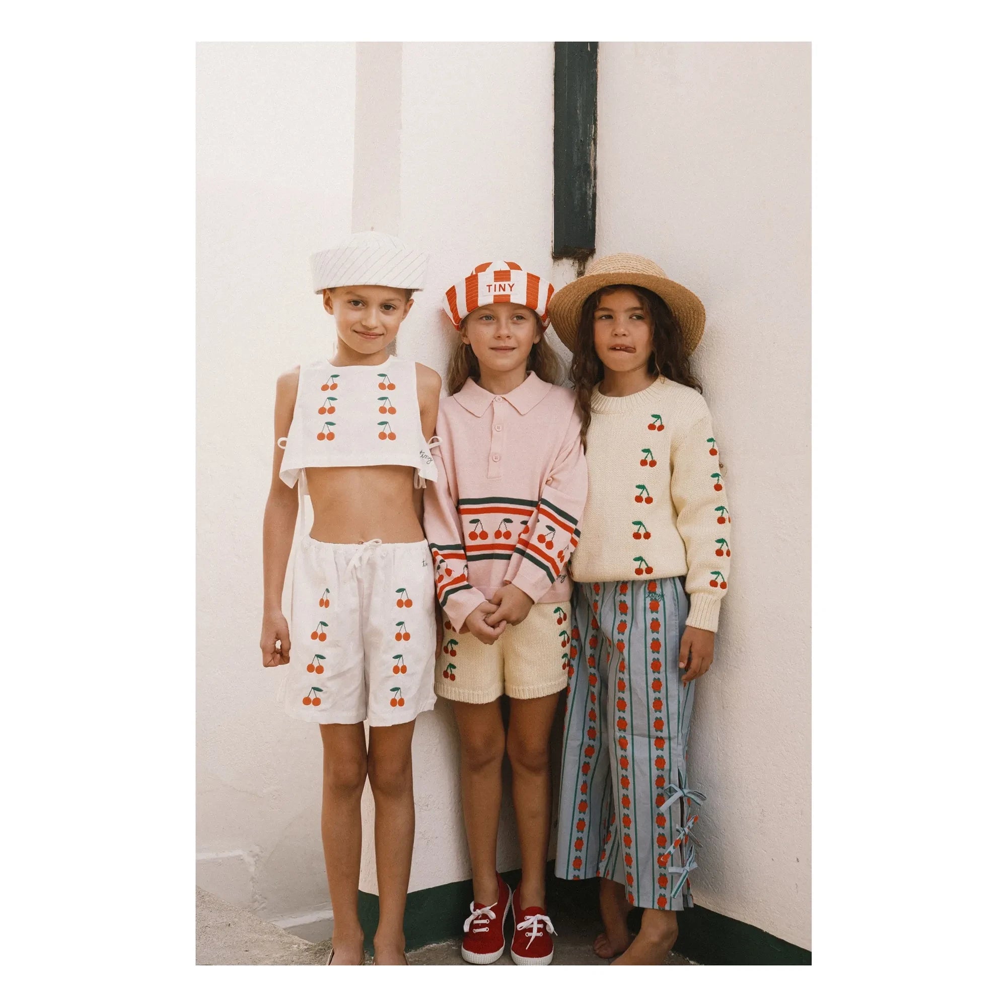 Tinycottons - Kısa Kirazlar Twill | Beyaz