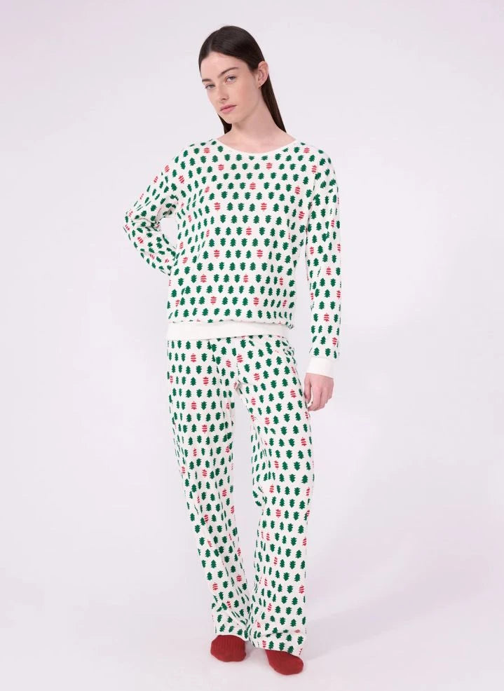 Petit Bateau - Organik Pamuk Köknar Pijamaları | Beyaz