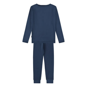 Molo - Lue Smiley Organic Cotton Pajamas | Navy Blue