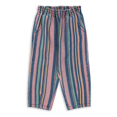 Konges Sløjd - Çizgili Organik Pamuk Magot Pantolon | Mavi