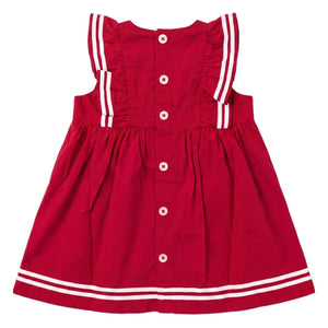 Petit Bateau - Bio-Baumwoll-Kleid und Bloomer-Set | Dunkelrot