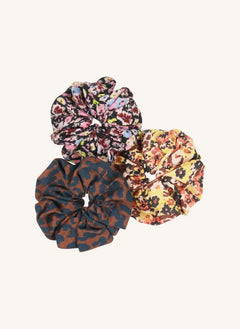 Tumble N'Dry - Set de 3 Scrunchies con Diseño de Flores | Azul