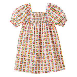 Fabula - Windmill Ballonärmel Midi-Kleid | Weiß