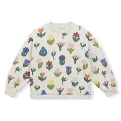 Arsène et Les Pipelettes - Sweatshirt aus Bio-Baumwolle mit Blumenmuster | Grün