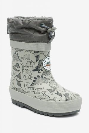 Next - Boy Gray Fur Dinosaur Winter Boots - 29