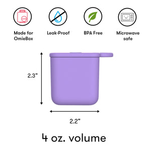 Omiebox - Bento Box Inner Compartment Containers 2-Pack Purple/Orange
