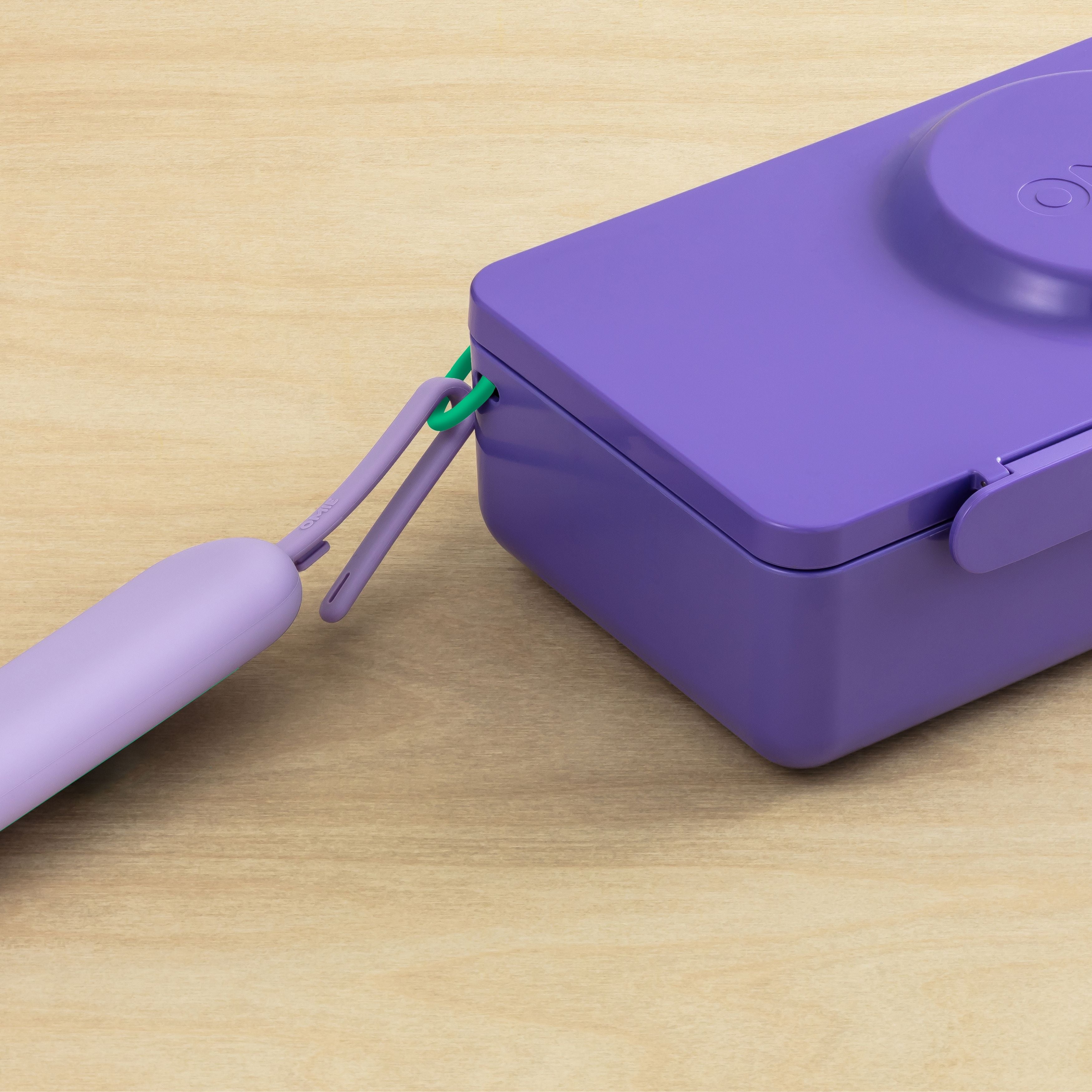 Omiebox - OmiePod UP Menekşe Silikon Çatal ve Kaşık Seti