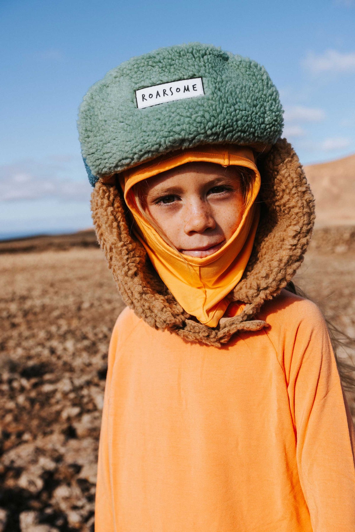 Roarsome - Bambus-Balaklava - Sonnenuntergangsorange