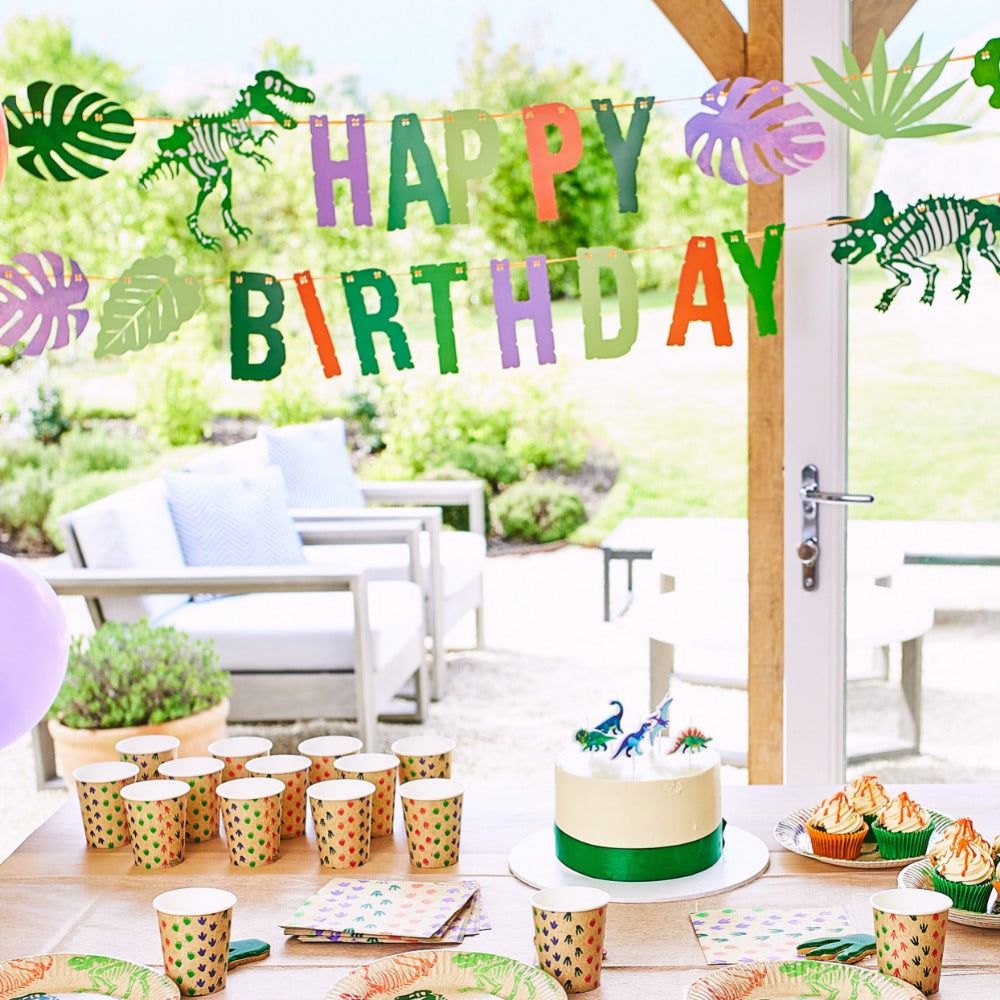 Party Pieces - Kaşif Dino Parti Happy Birthday Asma Süsü