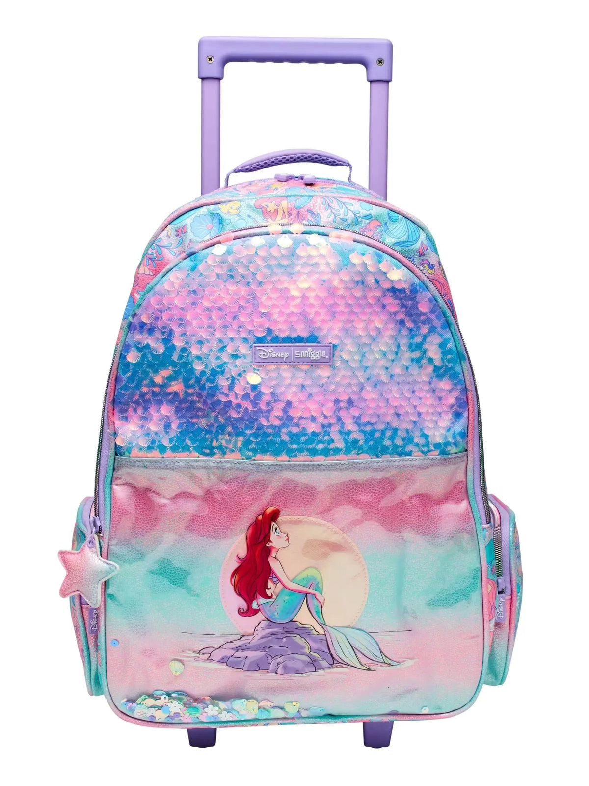 Smiggle - Disney Prenses Çekçekli Işıklı Tekerlekli Çanta
