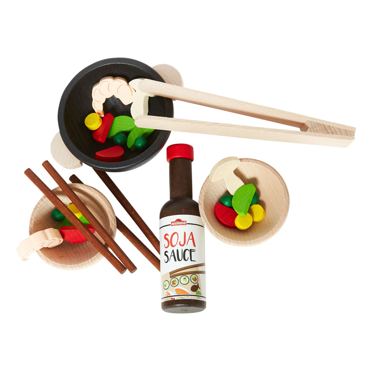 Erzi - Pfanne Braten Holzspielzeug Set