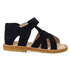 Angulus – Velours-Kreuzriemen-Sandalen | Marineblau