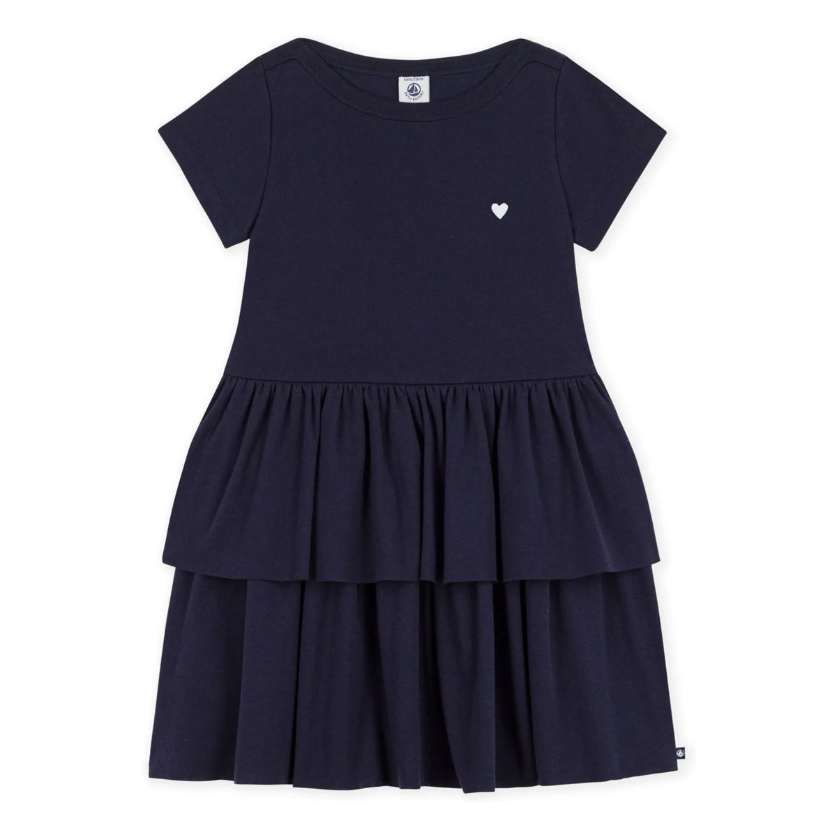 Petit Bateau - Organik Pamuk Kalp Elbise | Lacivert