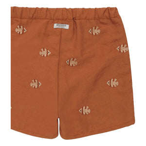 Donsje - Wangu Badeshorts Fisch recyceltes Material | Kamel