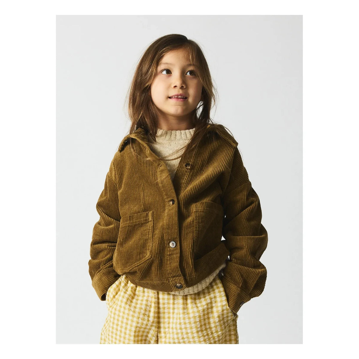 brunobruno nation - Sena Overshirt de terciopelo de algodón orgánico | Mostaza