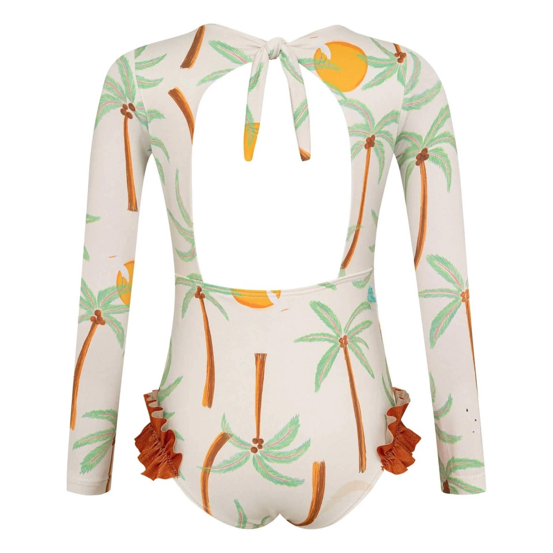 Pepita & Me - Langarm Badeanzug Palm Trees | Ecru