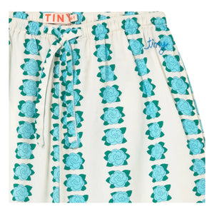 Tinycottons - Çiçek Desenli Pantolon | Beyaz