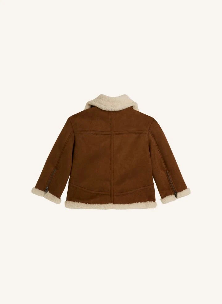 Stella McCartney Kids - Yumuşak Süet Sherpa Ceket | Kahverengi