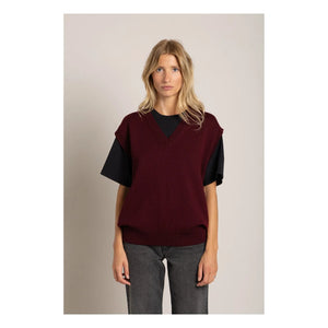 Smallable Woman - Elina Sleeveless Merino Wool Sweater | Maroon