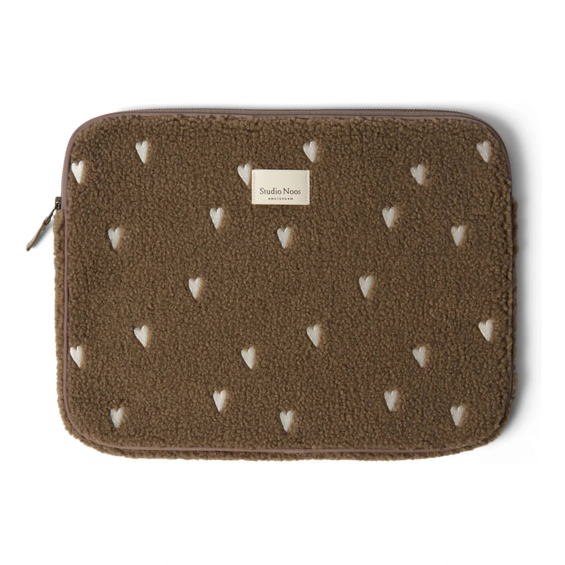 Studio Noos - Heart Patterned Laptop Bag | Brown