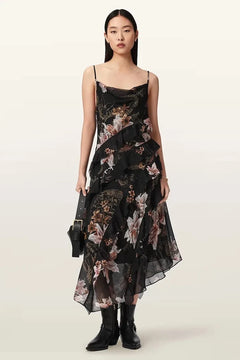 Vestido asimétrico con fruncido RUTH