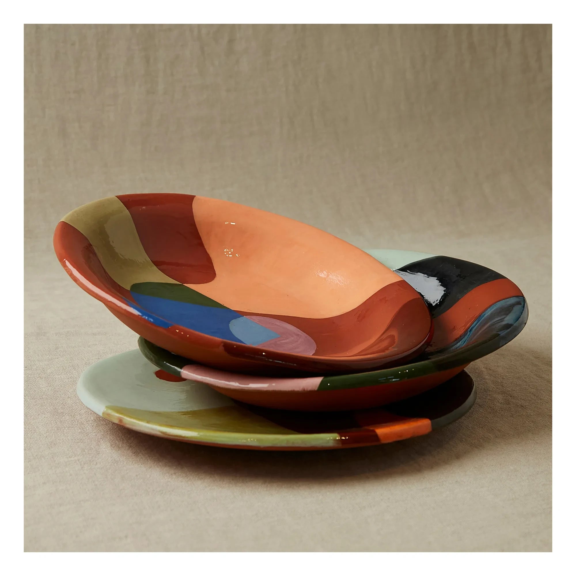 Rosi Mistou - Terracotta Salad Bowl | Navy Blue