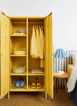 Mustard Made - Twinny Metallschrank | Blasses Gelb