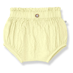 1+ in der Familie - Apolonia Seersucker Bluse und Bloomer Set | Blassgelb