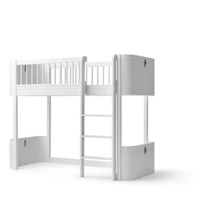 Oliver Furniture - Orta Yükseklikta Ahşap Mini+ Karyola 68x162cm | Beyaz