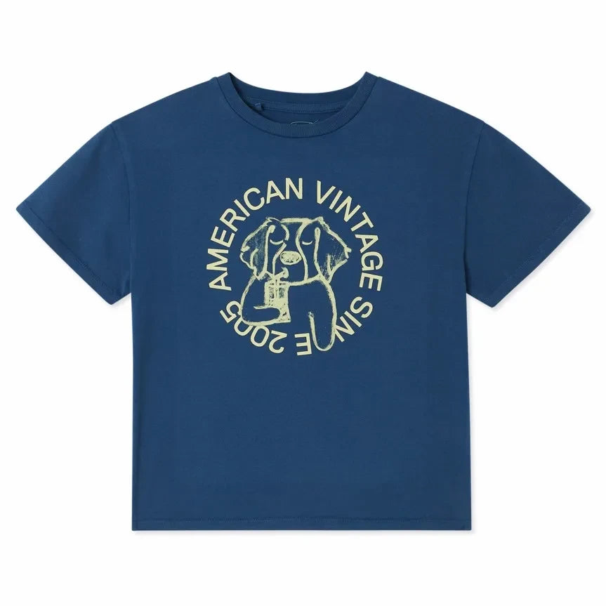 American Vintage - Fizvalley Köpek Tişörtü | Mavi