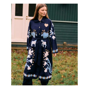 SISSEL EDELBO - Jacke aus Bio-Baumwolle mit Pferde-Stickerei | Marineblau