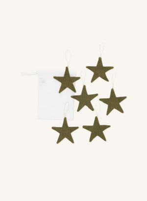 Muskhane - Keçe "Shooting Stars" Garland | Moss Green
