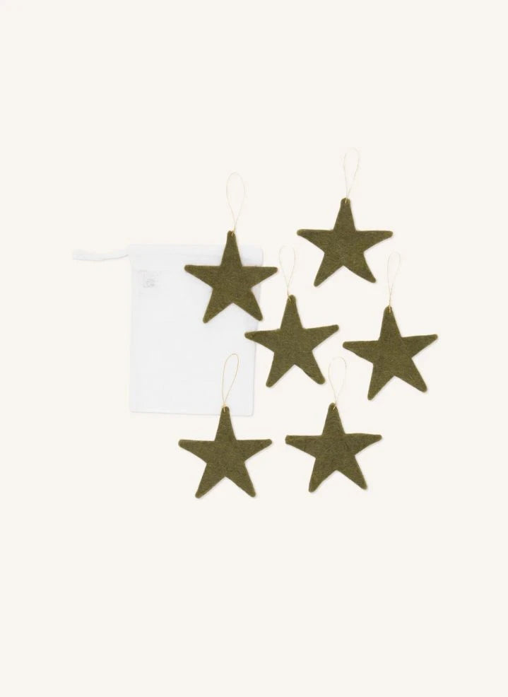 Muskhane - Keçe "Shooting Stars" Garland | Moss Green