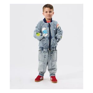 Goldie + Ace - Denim Jacket - Goldie + Ace x Schtroumpfs | Blue