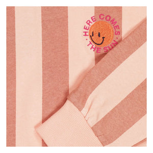 Tumble N'Dry - Sudadera oversize de algodón reciclado con rayas Coquina | Melocotón