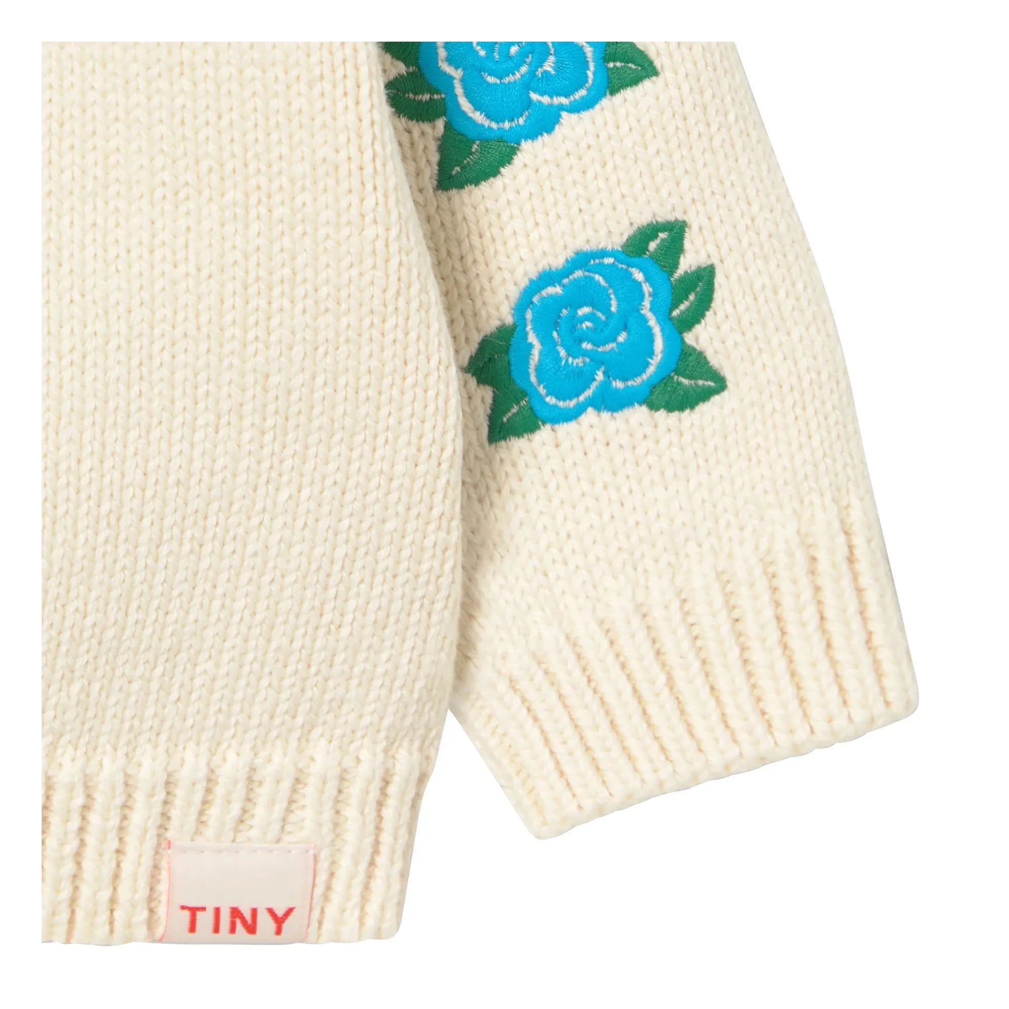 Tinycottons - Gül İşlemeli Hırka | Ekru
