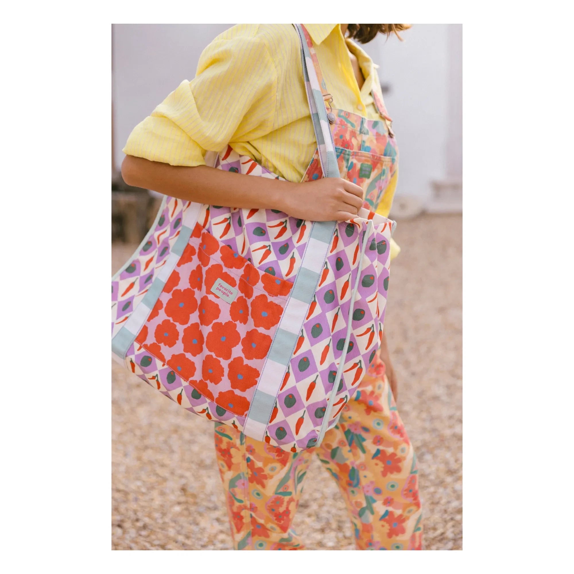 Favorite People - Tote Çanta Formaggio Fleuri | Mor