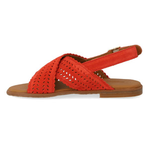 Angulus - Feston Cross Wildleder Sandalen | Koralle