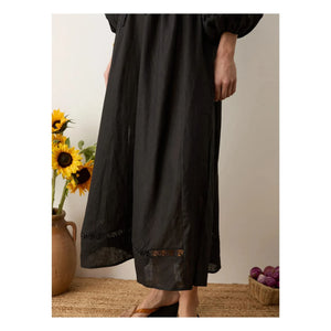 Boteh - Atlas Linen Ruched Dress | Black