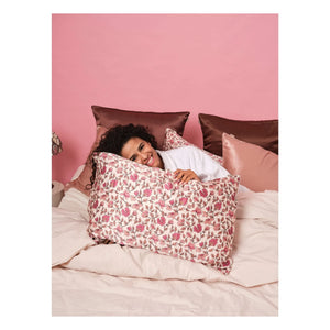 Emily's Pillow - Blumenmuster Maulbeerseide Kissenbezug | Rosa