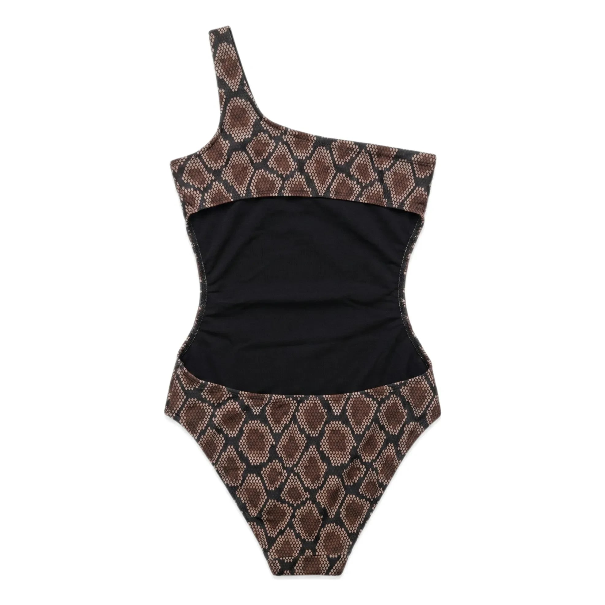 Finger in the nose - Asymmetric Swimsuit Sia Python | Brown
