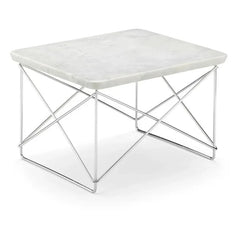 Vitra - Charles & Ray Eames Design Chrome Side Table LTR | White Marble
